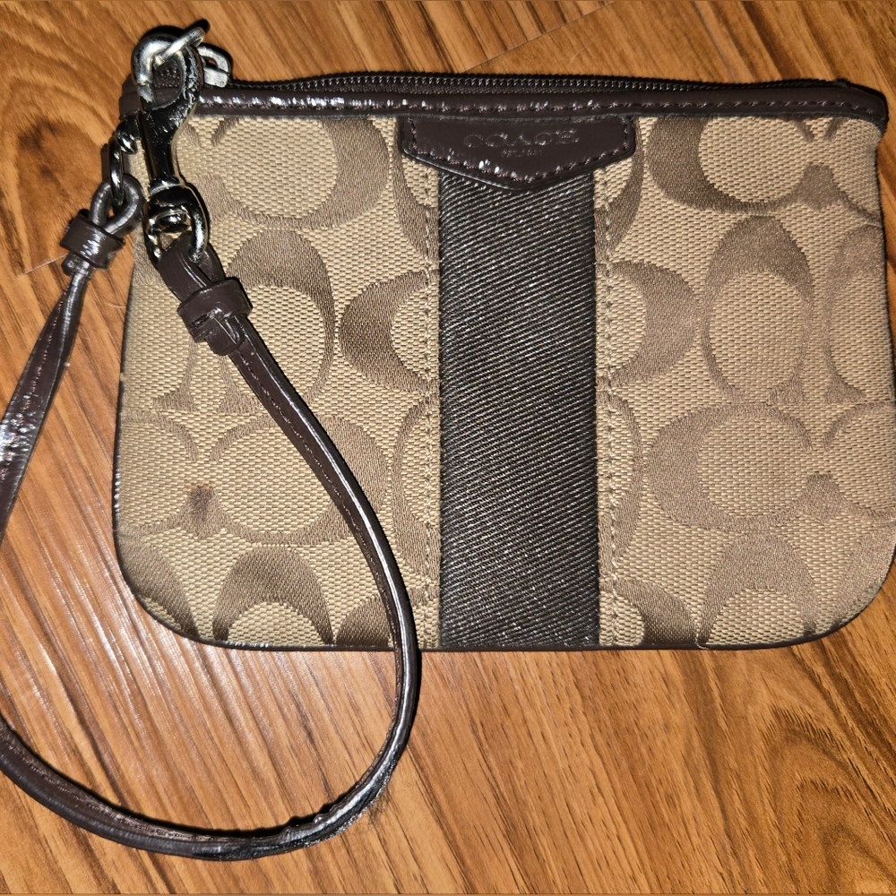 Coach Jacquard Signature Stripe Small Wristlet